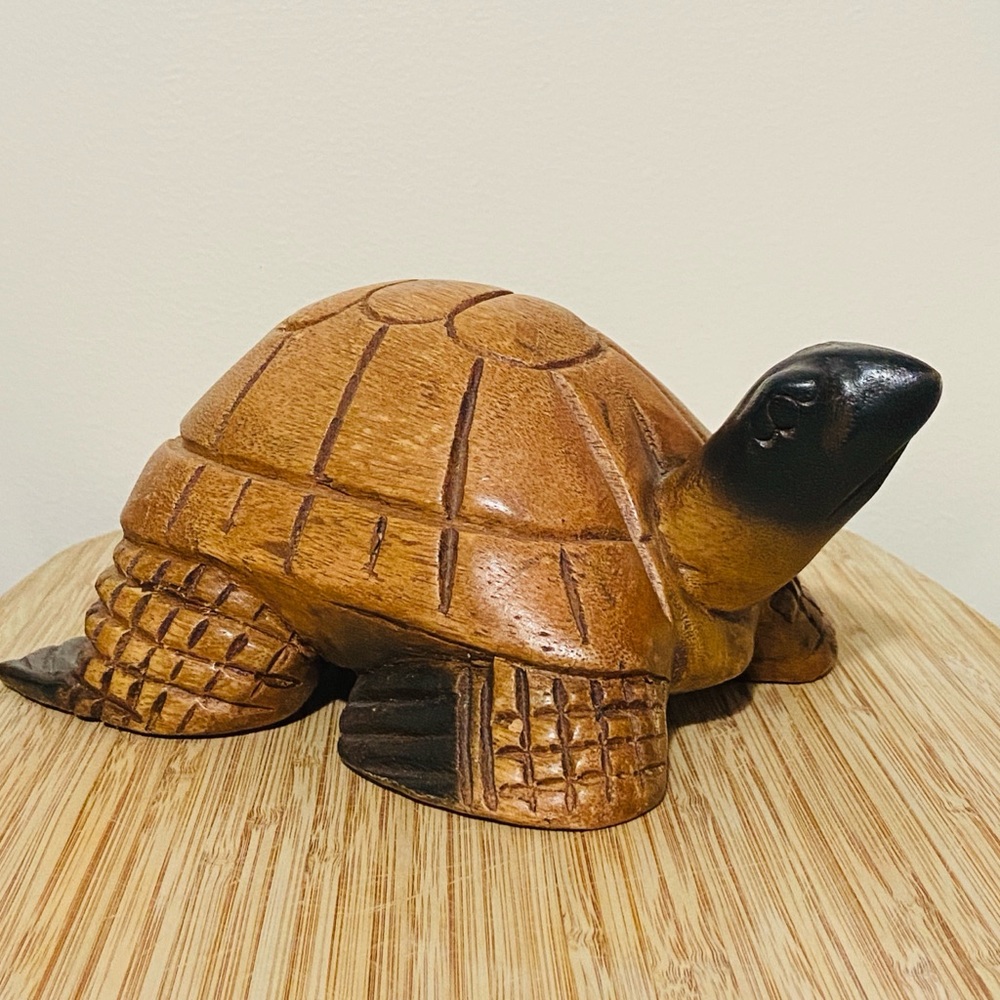 Wooden Turtle Figurine
